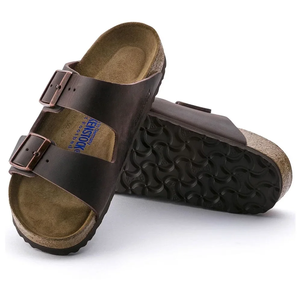 Birkenstock Arizona Mens EU 42 US 9 Soft Footbed Oiled Leather Sandals Habana